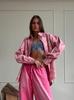 Karomuster Hemd 2026 Frühling Sommer Neu Retro Kariert Knopfleiste Oversized Shacket Rosa Vichy-Karos Hemd Damen Lässiges Oberteil