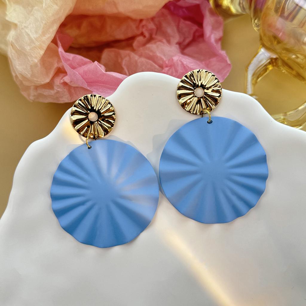 Fashionable Colorful Geometric Irregular Oval Earrings
