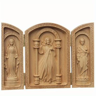 Mini columpio de mesa sagrado católico, columpio de madera de haya, Jesús, San José, artesanía, regalo cristiano, 10 cm, accesorios de decoración del hogar