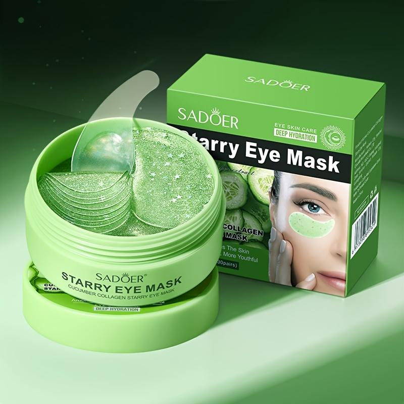SADOER 60Pcs Cucumber Collagen Starry Eye Mask Deep Hydration Firming Moisturizing Anti Aging Dark Circle Wrinkle Eye Care