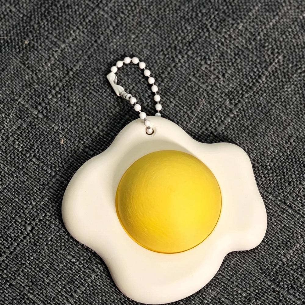 3D Printed Fried Egg Keychain: Decompression Toy & Creative Gift