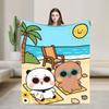 Super Soft Bubu Dudu Bear And Panda Throw Blanket Premium Flannel Fleece Lightweight Bed Blanket Cozy Plush Bedspread All Season