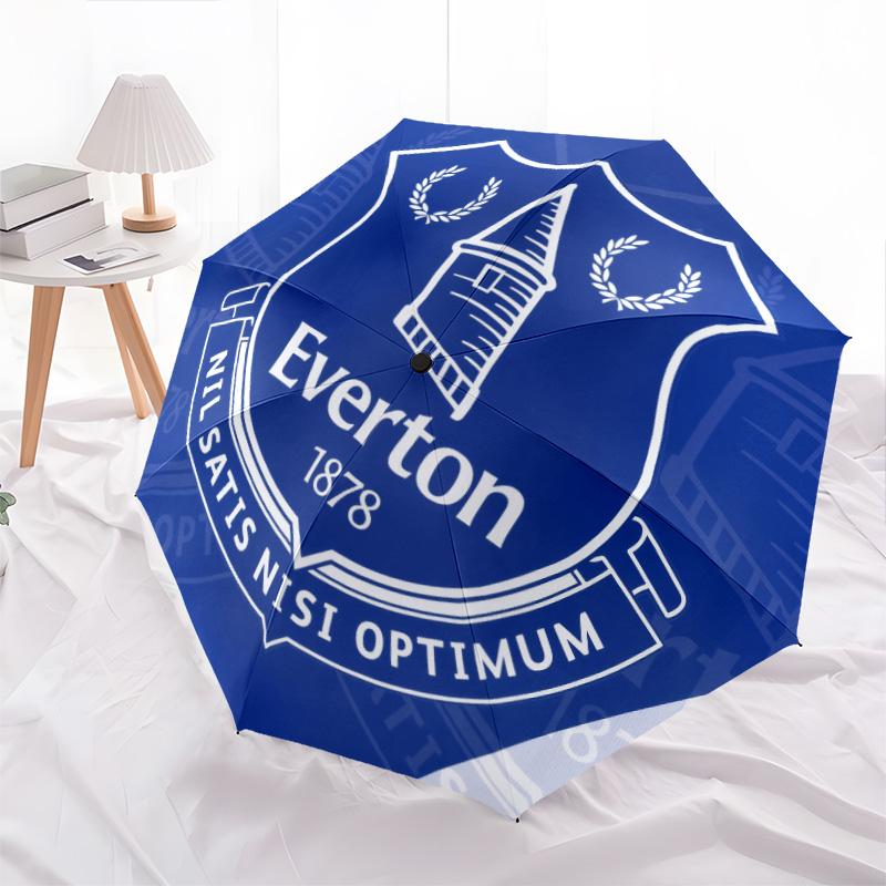Vzor fotbalového klubu Everton, automatický skládací deštník, přenosný a skládací design, 8 drátů, vánoční nebo narozeninový dárek.