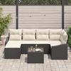VidaXL Ensemble de Canapés de Jardin 6 Pièces avec Coussins Rotin Poly Marron 3346797