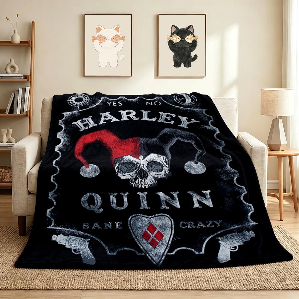 Harley Quinn Flannel Blanket Throw Blanket Soft Warm Sofa Bed Camping Car home Decor Unique Christmas Gift C93010