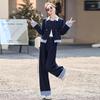 Spring 2025 Women's Fashionable Denim Jacket & Pants Two-Piece Set