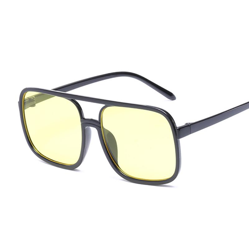 Black Square Oversized Sunglasses Woman Big Frame Pink Sun Glasses Female Mirror Oculos Unisex Gradient Hip Hop Shades