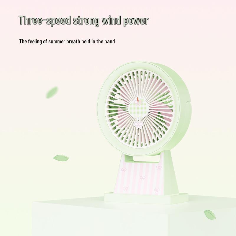 Portable USB Rechargeable Cartoon Fan for Dorms, Offices, and Outdoors