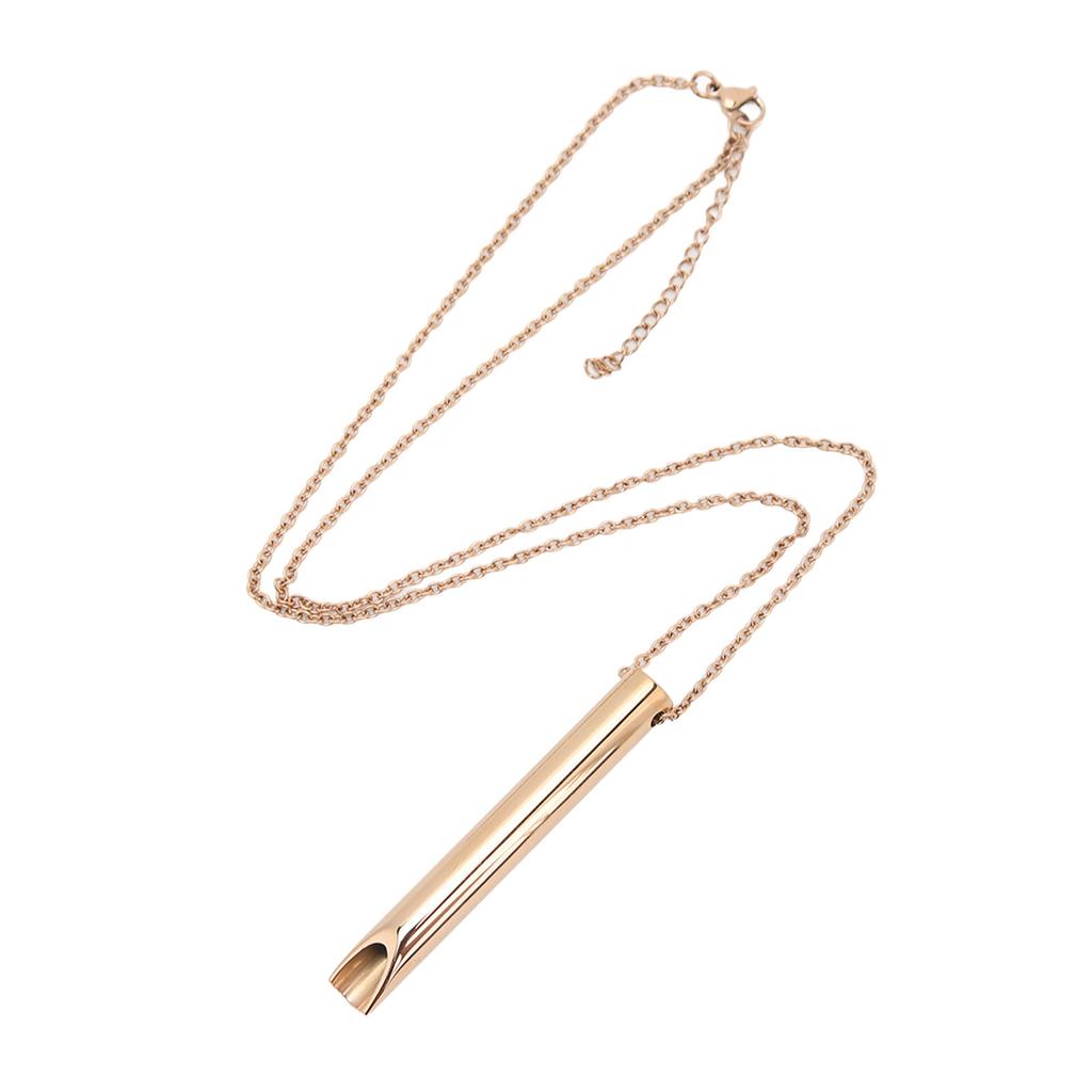 Anxiety Breathing Necklace for Meditation Stress Relief Stainless Steel 6cm Pendant Calming Mindful Necklace Rose Gold