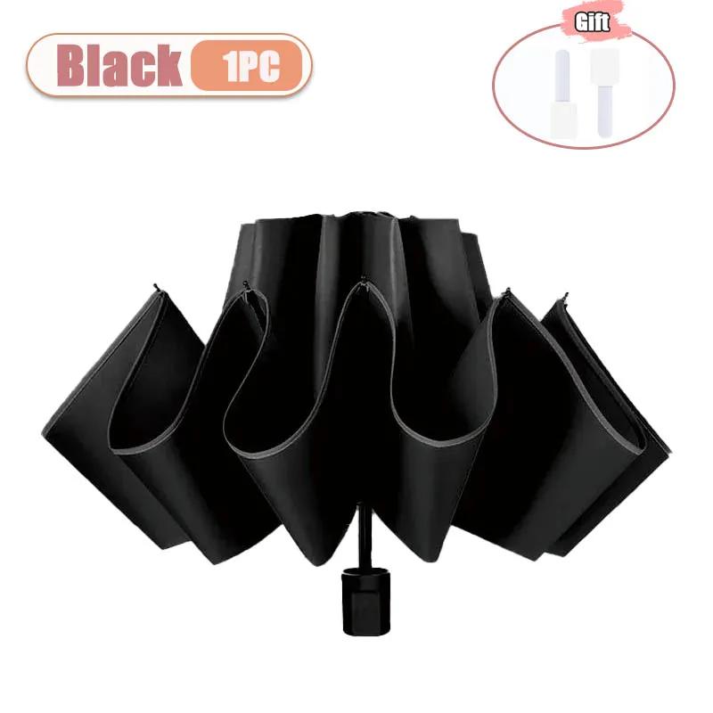 1Pc Manual Folding Umbrella Large Double Size Uv Protection Sun Rain Resistant Compact Shade Sunny And Rainy Umbrella