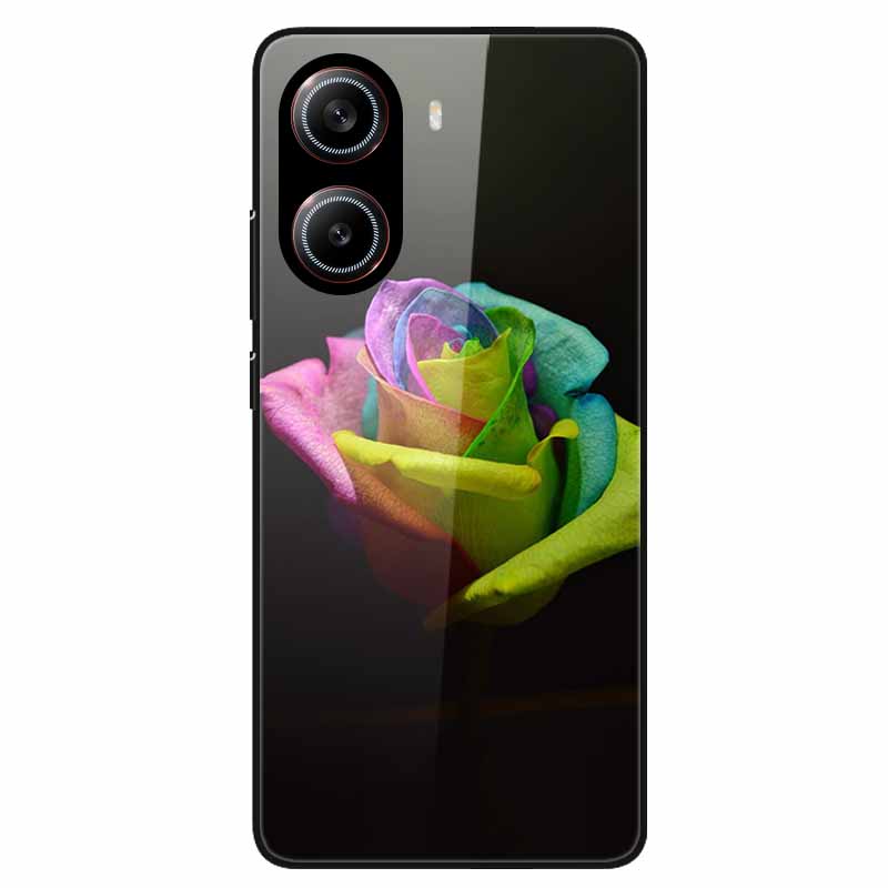 For Poco X7 Pro 5G Case Flower Hard Back Cover Tempered Glass Cases for Xiaomi Poco X 7 Pro X7Pro Hard Shells PocoX7Pro 2025 New