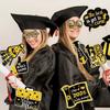 30Pcs/Set Black Golden 2026 Graduation Photo Booth Props Pose Sign With Sticks 2026 Graduation Decorations DIY Dress Up