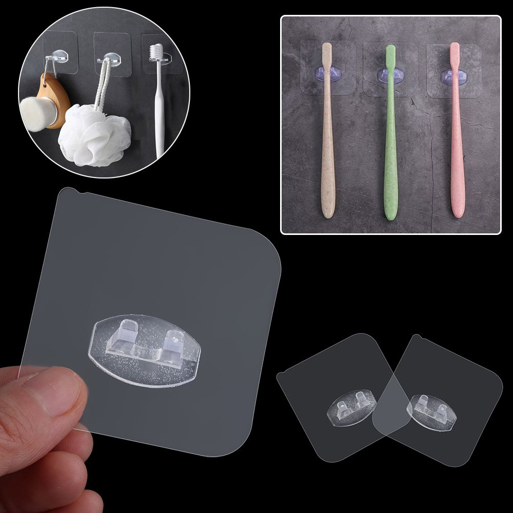 

Accessories Wall-mounted Seamless Adhesive Hook Toothbrush Holder Storage Rack Shaver Organizer 4pcs
