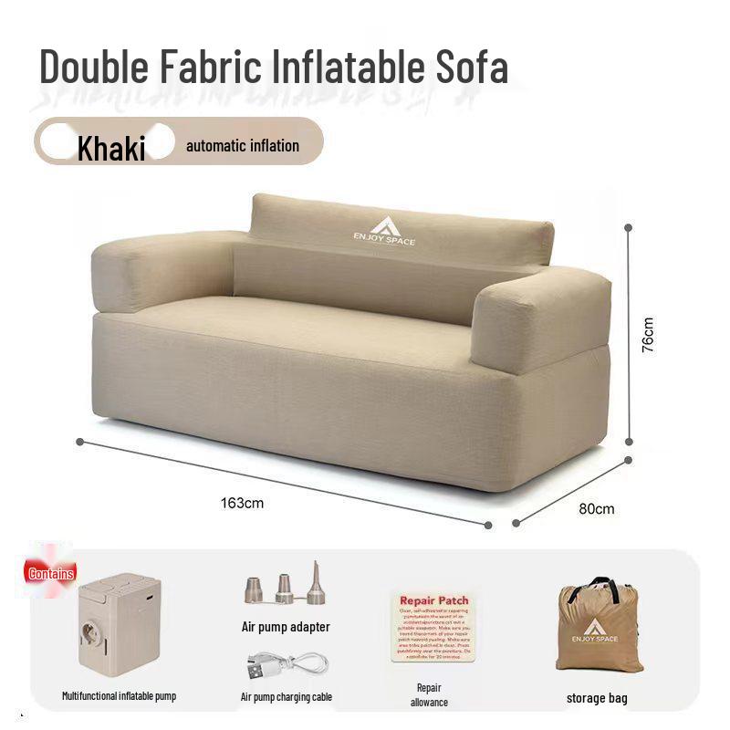 Nadmuchiwana sofa i fotel do użytku na zewnątrz ENJOYSPACE – idealne na kemping, festiwale muzyczne lub relaks w domu (Pojedynczy podwójny)