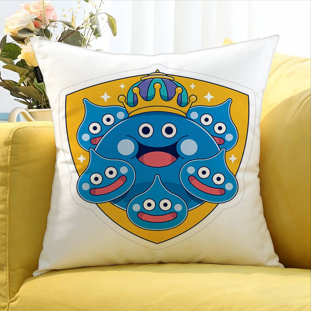 Cartoon Slime Dragon Quest World Various Sizes Square Pillow Case For Car Home Bedchamber Decor