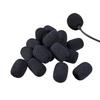 Set of 5 Black Microphone Sponges, Windproof Covers for Headsets, Intercom Microphones, and Loudspeakers, Noise-Blocking, Breathable, Washable, Reusab