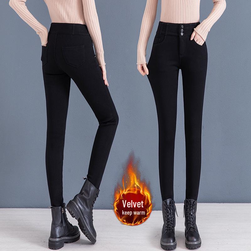 Women s High Waist Velvet Leggings - Thick and Warm for Autumn/Winter XL