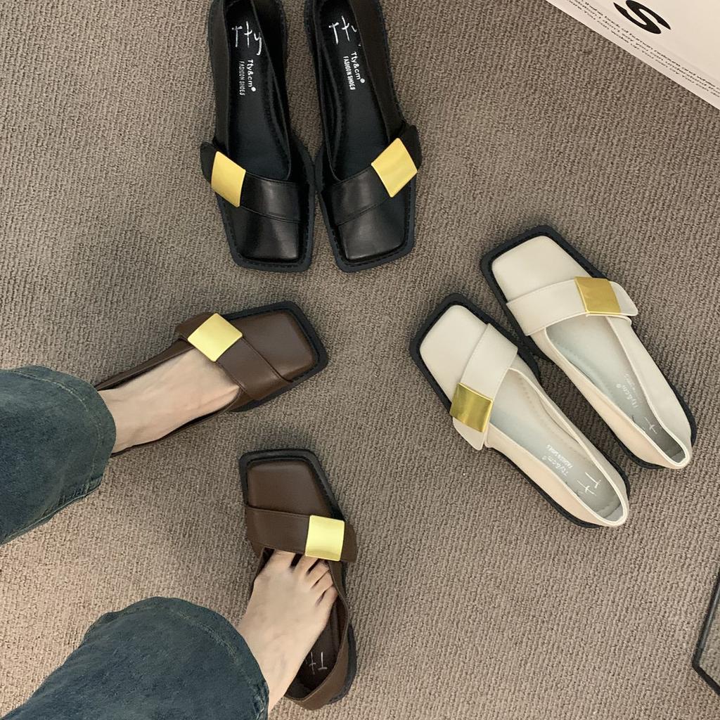 French High-end Square Head Retro Niche Mary Jane Single Shoes Women's 2025 Spring and Autumn Evening Gentle Temperament Small Leather Shoes