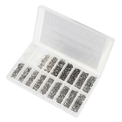 Brillen-Reparatur-Set, verschiedene Aufbewahrungsboxen, 1000 Stück, Schrauben und Pads für Uhren