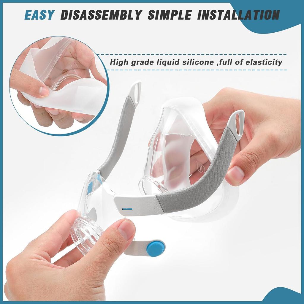 Ersatzrahmen-Set für AirFit F20 - Enthält Kissen, Rahmen, Kopfband mit Clips(Kein Ellbogen) - Zuverlässige Abdichtung, Bequeme Passform und Tolles Preis-Leistungs-Verhältnis