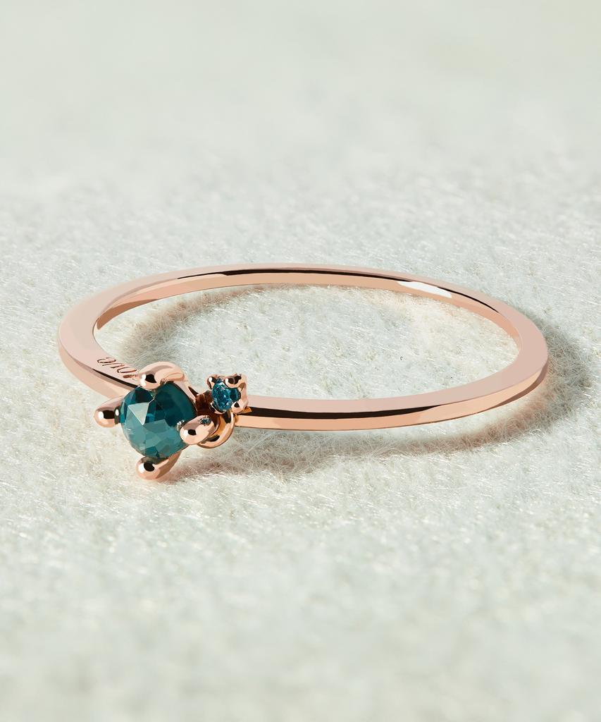 Helene Jewelry 14K 18K Aria Rough Blue Diamond Miss Ring Gold Ring
