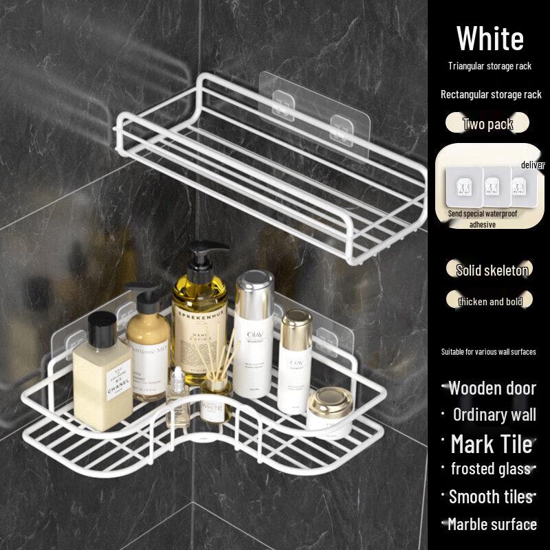 LIEI Punch-Free Suction Cup Bathroom Corner Shelf
