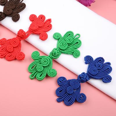 5 Pairs Colorful Beaded Chinese Frog Closure Buttons Knot Fastener Sewing Handmade Flower Craft DIY Cheongsam Cloth Button