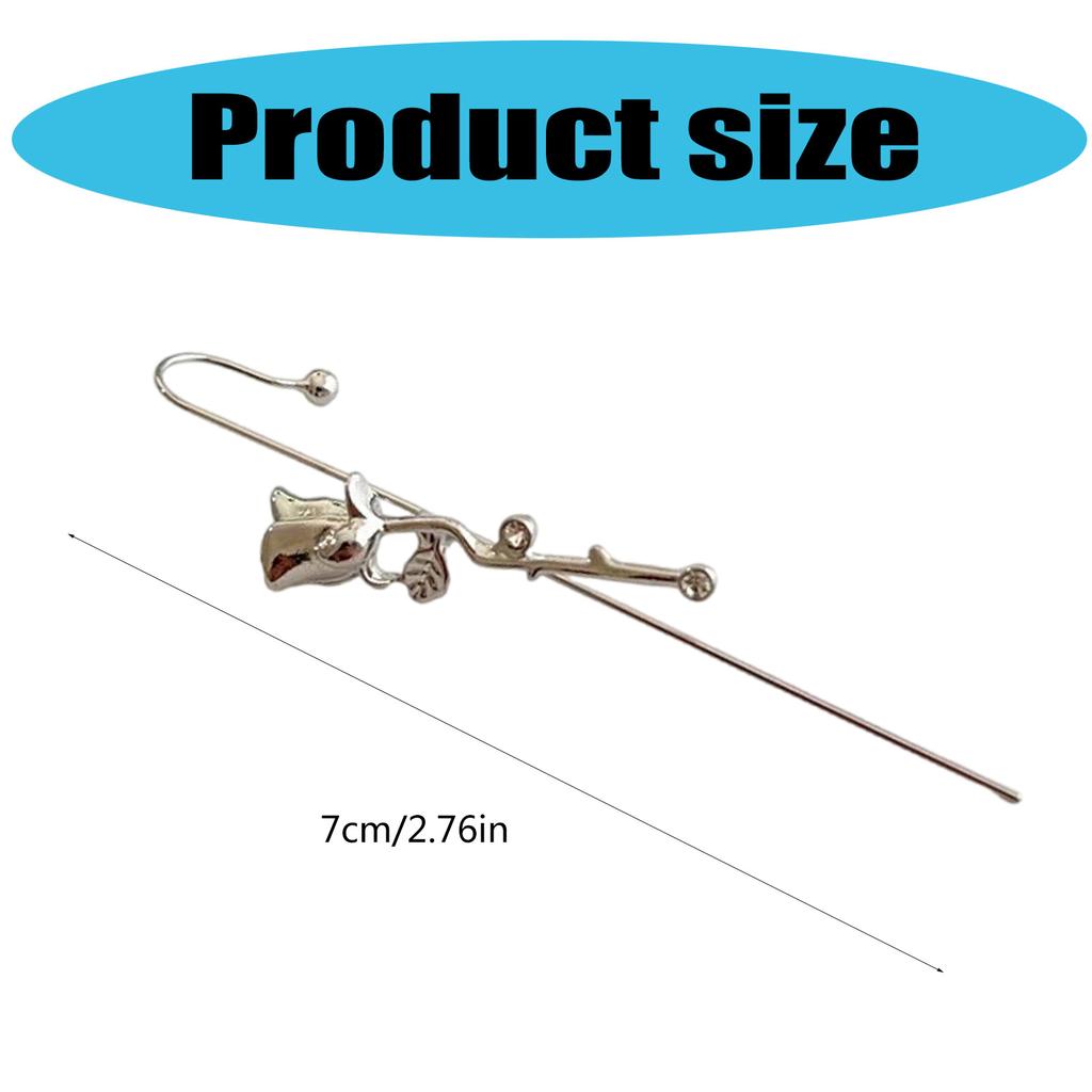 Multifuntional Rose Studs Earrings To Improve Casual or Elegant Outfits Alloy Texture Cuff Earrings for Various Occasion