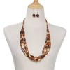 JMXD-Vintage coffee beaded necklace women's multi-layer bohemian women's jewelry set