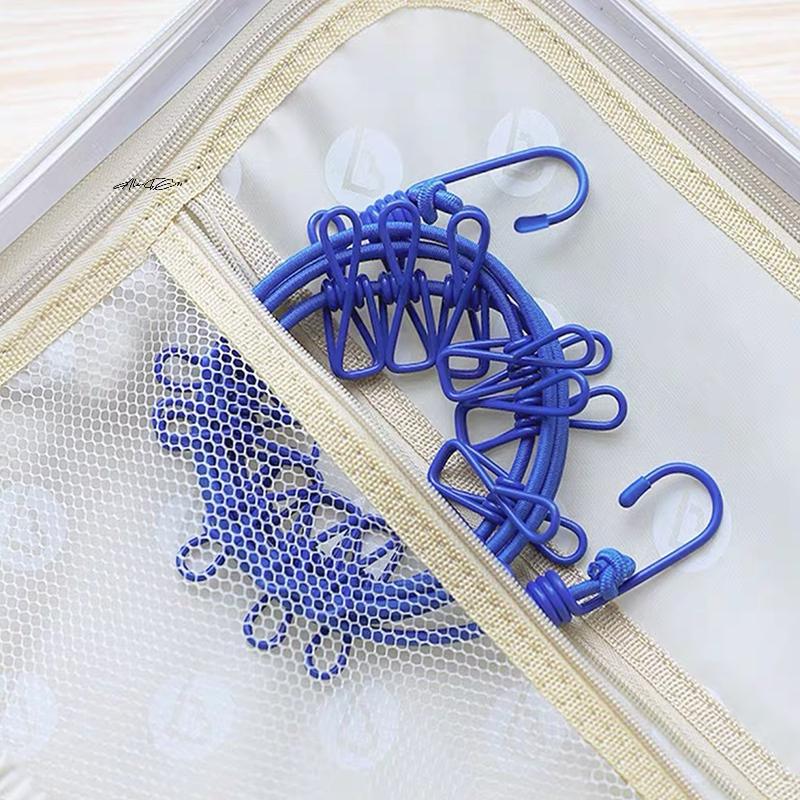 Portable Retractable Clothesline with 12 Clips Laundry Dryer Outdoor Clothes Rope Drying Rack Hanging Line for Clothes