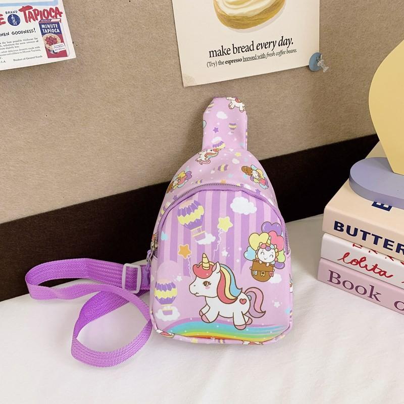 Kids Stylish Unicorn Cartoon Small Crossbody Bag For Daily School Outings And