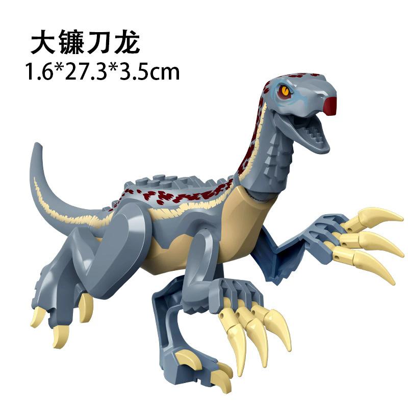 Children Simulation Dinosaurs World Velociraptor Raptor Building Blocks Tyrannosaurus Assemble Model Puzzle Montessori Boy Gift