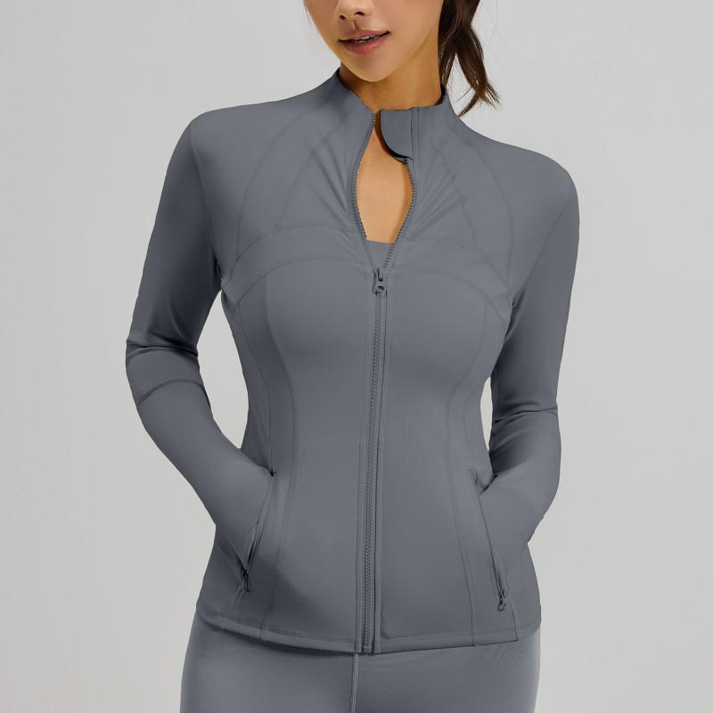 Womens Breathable Stretch Fitness Jacket With Pockets Running Cycling Yoga Fall