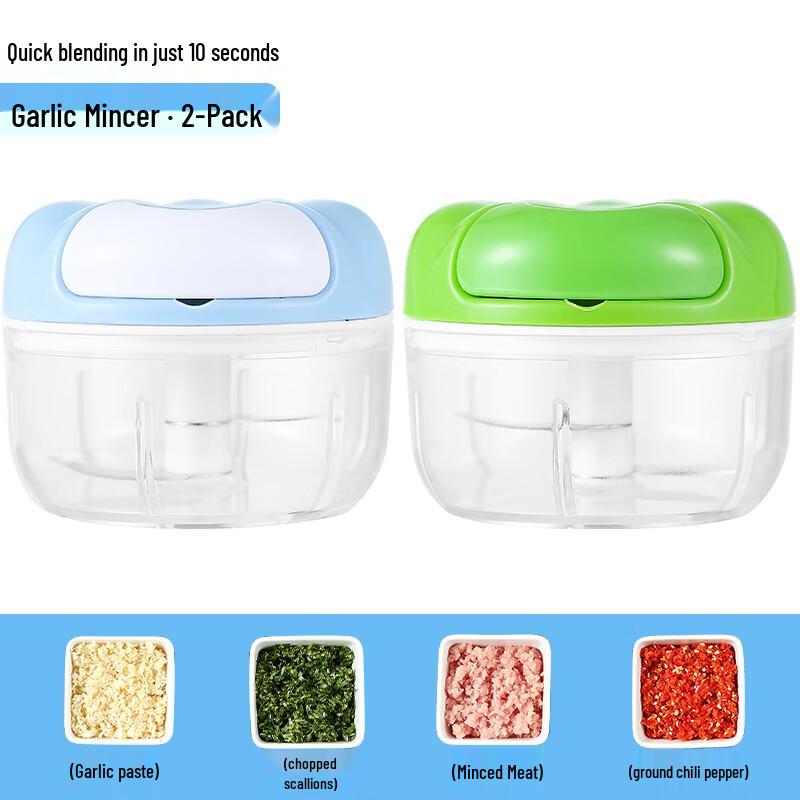 Mini Manual Garlic Chopper and Press Set