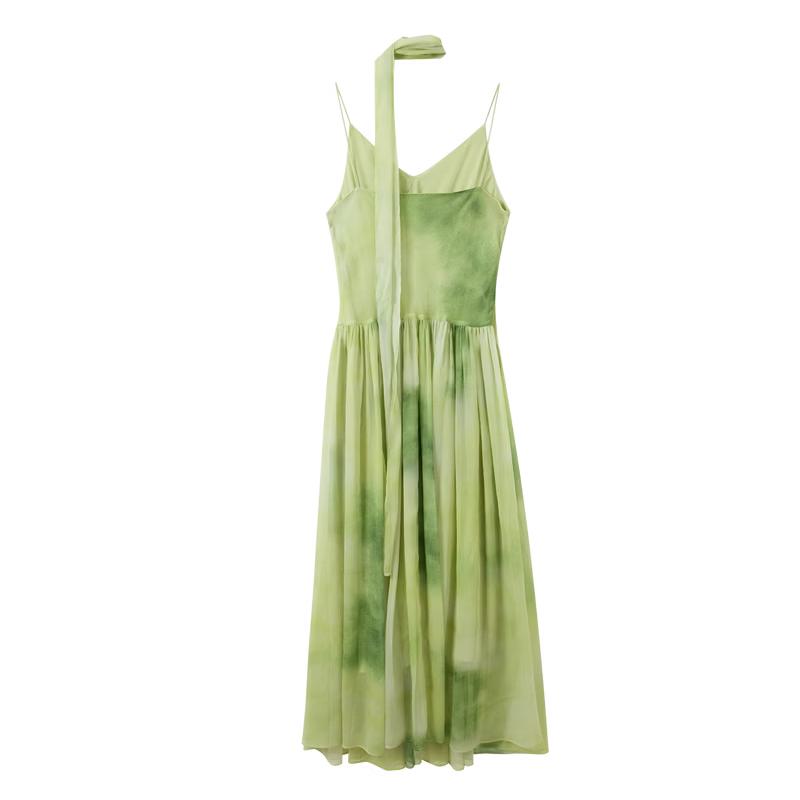Sancai 2026 Summer Chiffon Floral Print Sleeveless Maxi Dress S