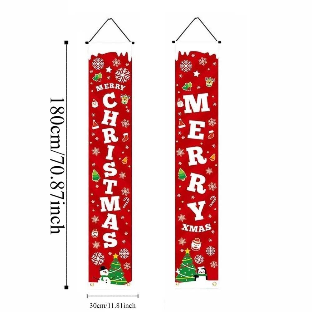 1 pair Rectangular Xmas Hanging Flags Large Size Merry Christmas Banner  Garden