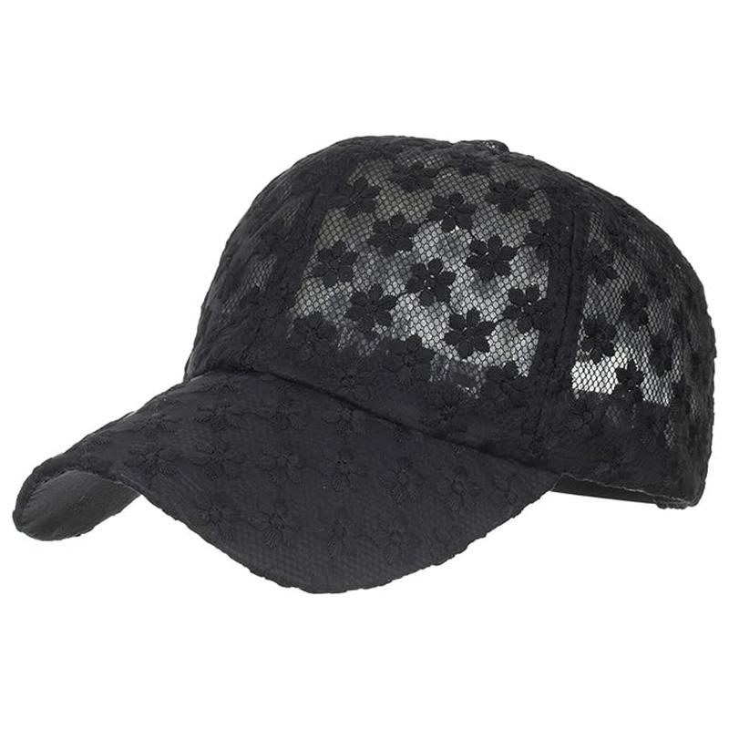 Summer Lace Hat Cotton Baseball Cap for Women Girl Breathable Mesh Snapback Hat Hip Hop Fashion Female Cap Flower Hat Adjustable
