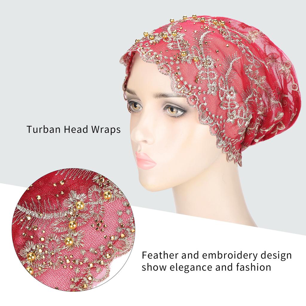 Turban Head Wraps Stylish Elegant Embroidered European Retro Hat for Women