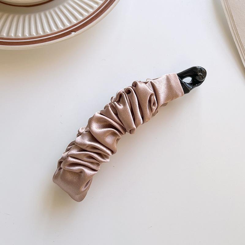 Fabric Banana Clip Korean Elegant Leopard Print Ponytail Holder Ponytail Clip Hair Claw Hairpin Sweet Bowknot Hair Clip Women