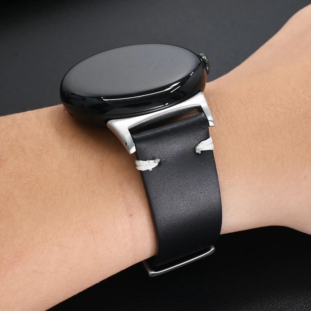 Leren Riem voor Google Pixel Watch 3 45mm Heren Polsband Vervangende Accessoires Band voor Google Pixel Watch 3 2 1 41mm Armband