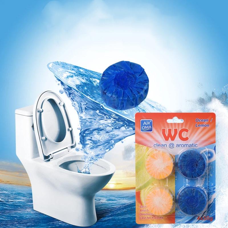 Toilettenspülkasten Reiniger Blöcke 4 Stück Langanhaltende Deodorierende Automatische Reinigungstabletten für Haushalt Badezimmer Toilettenbedarf