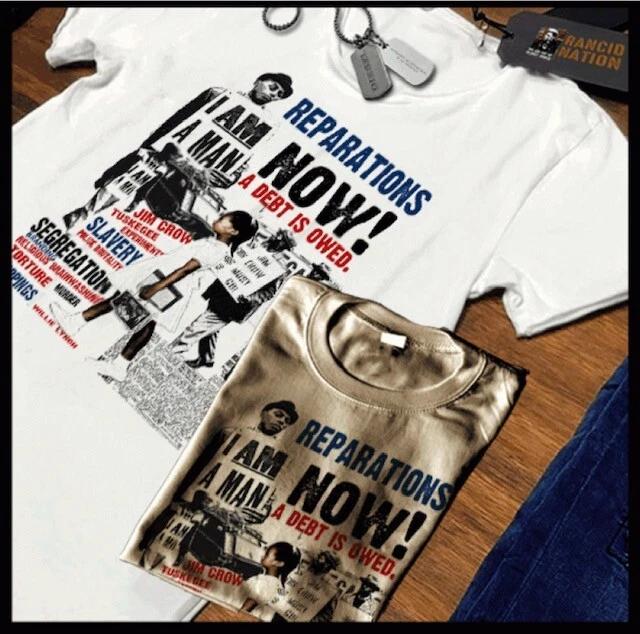Reparations T-shirt Black History Month slavery debt anti-racism African roots M