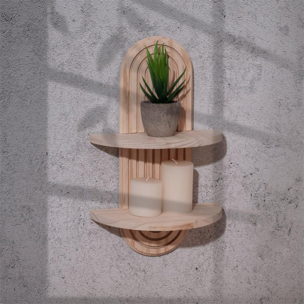 Natural Wood Bohemian Floating Shelves Bohemian Style Hanging Shelf  Living Room Decor