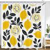 1Pc Lemon Pattern Shower Curtain - Polyester Fabric, Machine Washable, With Hook, Suitable For Bathroom Decoration