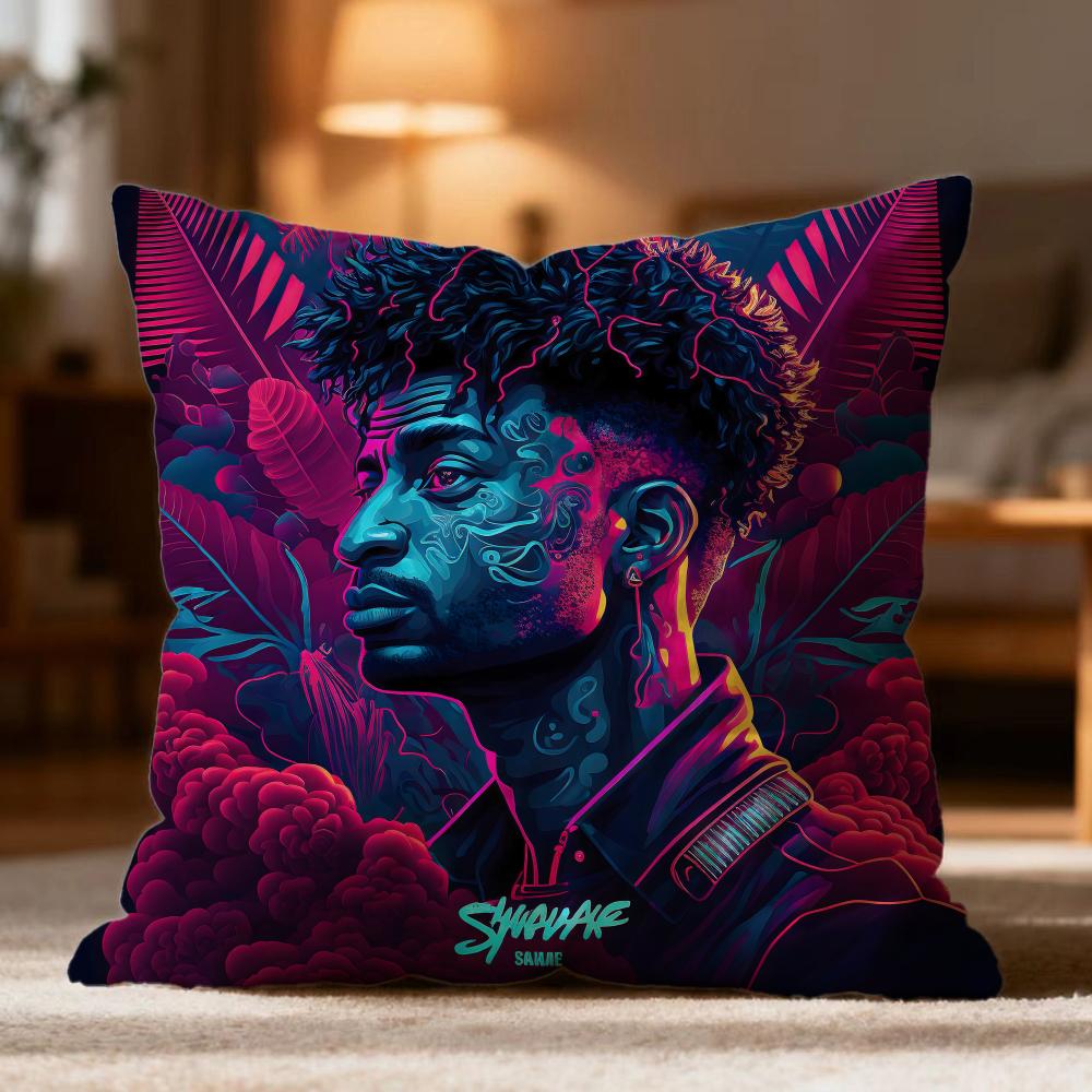 

Hot S-S21 Savage Cushion Cover Soft Washable Pillow Case Multi-Scene for Couch Bed Travel Office Use 30cmx30cm