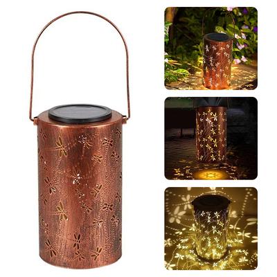 Solar Hanging Light Garden Lights IP65 Waterproof Dragonfly Hollow Light Auto On/Off Decorative Solar Lights for Backyard Porch