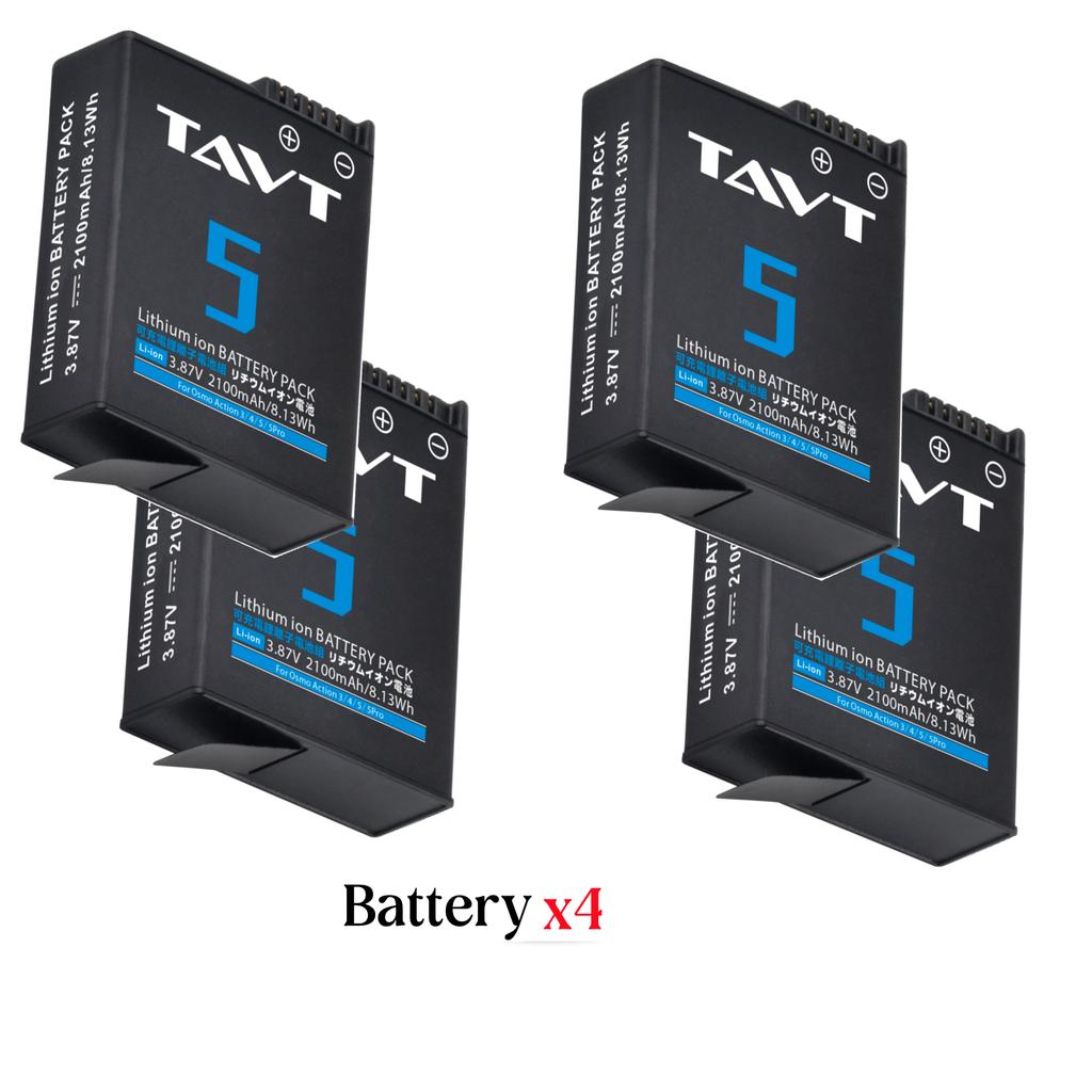 2100mAh Battery+Fast 3-Slots Charging Case Compatible with DJI Osmo Action 6 Action 5 Camera Battery For DJI Osmo Action 5Pro 4