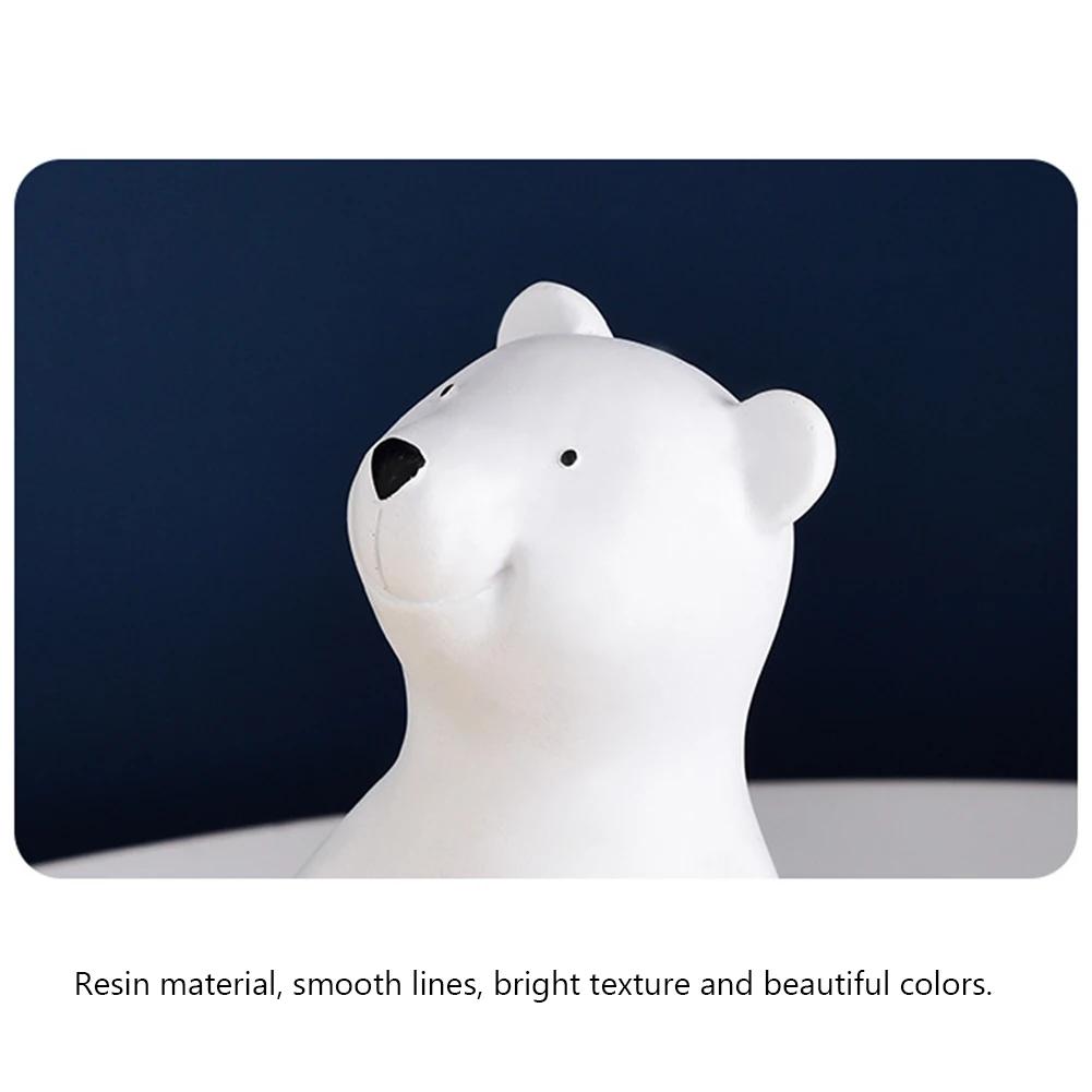 Resin Eisbär Schlüsselhalter Statue Kreative Figur Heim Büro Desktop Aufbewahrung Obstschale Süßigkeiten Kleinkram Tablett Ornamente Dekor