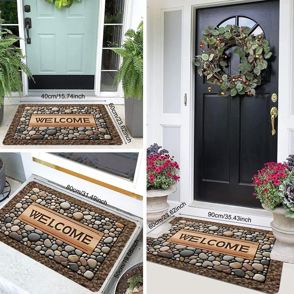 1Pcs Anti Fatigue Kitchen Rugs, Simple Stone Print Waterproof Non-Slip Thick Cushioned Kitchen Mat Heavy Duty Comfort Standing Mat for Kitchen