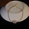 Pulsera coreana ajustable de flor de rombo de circón - Joyería elegante y versátil para mujer